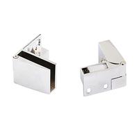 Door Hinges Cerniera for porta in vetro laterale in lega senza telaio automatica da 2 pezzi for armadi, multicolore(Silver)