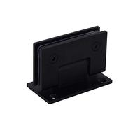 Door Hinges Cerniera for porta in vetro nero senza cornice in acciaio inossidabile fai da te, clip pieghevole for vetro da bagno a 90 gradi(Ss 90)