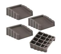 Door Holder, Non-Slip Rubber Door Stoppers, Two-Way Wedge Design, 4-Piece Set, Anti-Theft Security for Home, Living Room, Hotel, and Safety Protection, 2.44x2.44x0.98 inches, Black, Gray