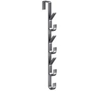 Door Hooks, Space Savers, Steel Organizers, Carbon Steel Costrution, Vertical Multi Hook Design, for Clothes Towels Bags Entrance Bathrooms Closets, Grigio 2 Sizes