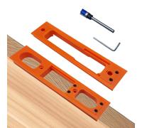 Door Jamb Jig, Hinge Mounting Kit, 9.06x2.17x0.98 Inches Adjustable Installation Tool, Quick Accurate Portable Set for Woodworking Garage Projects Outdoor Door Beginner Setup