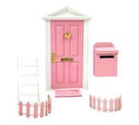 Door - Kit di scene in miniatura, 1:12, porta in legno, include denti con scaletta, colori vivaci e design senza deformazioni, corpo interno per bambini