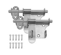Door Latch, 2 Pcs Latch, Sliding Door Latches Durable Thickened Stainless Steel Catch Latch for Bathroom Kitchen Cabinet Pet Cage, Bolt: 10 X 120mm Cr
