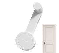 Door Lever Lock, Safety Stopper, Handle Guard, Childproof Petproof Adhesive Design, Reusable No-Drill Mount, (2 Pack White), for Bathroom, Apartment, Rental & Vacation Home