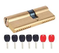 Door Lock Cylinder, Copper with 7 Keys Anti Theft, Heavy Duty Cylinder Lock with Strong Security, Copper Core Locks Easy Installation, Commercial Door for Office Storefront Apartment Hotel