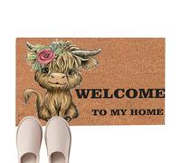 Door Mat - Ĥighland cow Doormat Rug 40x60cm | Soft Absorbent Non Slip Polyester Floor Mat | Quick Dry Bathroom Kitchen Bedroom Entrance Rug Farmhouse Home Decor Carpet Gift