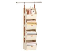 Door Organizer - 4-Tier Clothes Organizer, Hangable Closet Storage Shelf, Space Saving Solution, For Apartment Renters Bedroom Dormitory Nursery Office Garage Shoes Bags Socks Towels Toys & Accessorie