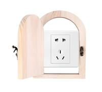 Door Outlet Cover, Self-Adhesive Dustproof Guard, Wooden Wall Plate With Sturdy Panel, Refined Texture Layer, Door Outlet Cover, Self- Home Category, Safety Fixture For Parents Kids Bedroom And Office