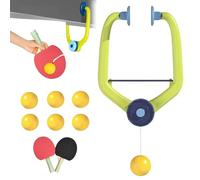 Door Plunking Game, Portable Hanging Door Ping Pong Game for Kids With 2 Wooden Racket & 6 Balls for Skill Development & Family Entertainment (1 set)