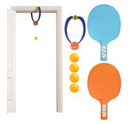 Door Pong Game 14.9x6x28cm PVC, Adjustable Door Frame Table Tennis Trainer, Portable Pong Starter, Includes 2 Rackets And 4 Balls, Indoor Fun Sports Game For Children Families