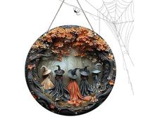 Door Sign, Wooden Hanger, Halloween Witch, Rustic Spooky Design, Festive Holiday Accent, Decorative Entryway Scale For Home Apartment Porch Patio Backyard Party Mantle Easy To Use
