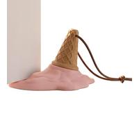 Door Stopper - 10cm Ice Cream Shape Wedge | Anti Collision Ceiling Door Stop Pad | Soft Pvc Handle Wall Protector For Household | Detachable 66g For Home Office School Bathroom Entrance Commercial