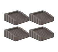 Door Stopper, Rubber Wedge, Non-Slip Holder, Two-Way Grip Design, Strong-Duty Anti-Skid Rubber, Home Security and Room Privacy, 2.44x2.44x0.98 Inches, Gray Black Color, 4 Pieces