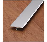 Door Strip Threshold Transition Strip Doorway Silver Floor Transition Strip for Seams, T Model Self-Adhesive Alloy Floor Gap Trim Strips, Wood to Tile, Vinyl to Wood