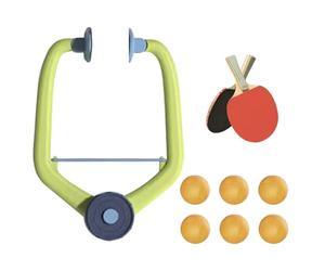 Door Table Tennis Game, Portable Starter Kit, 11.02x6.3 Inches Adjustable Trainer Set, Easy-Mount Net System, Lightweight Rackets Included for Kids Indoor Exercise, Training, Doorway