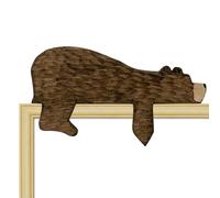Door Topper Wall Decor - Tipical Feature, Handcrafted Wooden Bear Door Topper, Cute Rustic Orizzontale Wall Accent Sign| Nature Themed Long Tail Cabin Farmhouse Decor Housewarming
