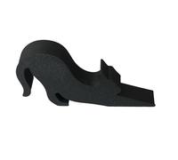 Door Wedge - Cat Shaped Stopper, Decorative Animal Sculpture, Anti-Scratch Grip Feature, Heavy-Duty Door Holding Function, Interior Hardware Item, Bath Use, 5.35x0.79x2.68 inches