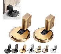 Door Wedge Stopper, 2025 New Adjustable Magnetic Silent Door Stopper Wedge, Heavy Duty Door Stoppers, Windproof Anti-Slam & Silent, Easy Installation (Yellow bronze,2pcs)