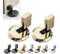 Door Wedge Stopper, 2025 New Adjustable Magnetic Silent Door Stopper Wedge, Heavy Duty Door Stoppers, Windproof Anti-Slam & Silent, Easy Installation (Gold,2pcs)