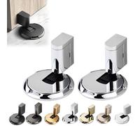 Door Wedge Stopper, 2025 New Adjustable Magnetic Silent Door Stopper Wedge, Heavy Duty Door Stoppers, Windproof Anti-Slam & Silent, Easy Installation (Silver,2pcs)