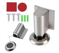 Door Wedge Stopper, No Screw Magnetic Door Stoppers Floor Mount For Bottom Of Door No Drill, Invisible Doorstops For Inside Door, Heavy Duty Magnetic Doors Catch Holder To Keep Doors Open(silver)