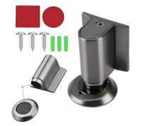 Door Wedge Stopper, No Screw Magnetic Door Stoppers Floor Mount For Bottom Of Door No Drill, Invisible Doorstops For Inside Door, Heavy Duty Magnetic Doors Catch Holder To Keep Doors Open(grey)