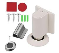 Door Wedge Stopper, No Screw Magnetic Door Stoppers Floor Mount For Bottom Of Door No Drill, Invisible Doorstops For Inside Door, Heavy Duty Magnetic Doors Catch Holder To Keep Doors Open(White)