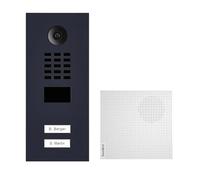 DoorBird - KIT D2102V-RAL7016 + A1061W + SUP-D2102V-D2103V - Portiere video IP 2 campanelli + Campanello e supporto antracite