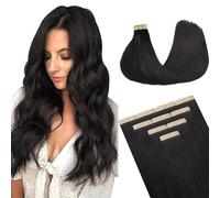 DOORES Extension Bioadesive Marrone, Nero Naturale 40cm 25g 10pz, Extension Capelli Bioadesive Lisici Skin Weft Naturale Capelli Tape in