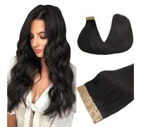 DOORES Extension Bioadesive Marrone, Nero Naturale 55cm 22 pollice 50g 20pcs, Extension Capelli Bioadesive Lisici Skin Weft Naturale Capelli
