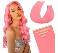 DOORES Extension Capelli Veri Biadesivo, 10pz 40cm 25g, Rosa Pesca Tape in Hair Extension Biadesive Capelli Veri Lisci Remy