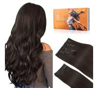 DOORES Extension Capelli Veri Clip, Marrone Scuro 60cm 24 Pollici 9 Pezzi 150g Remy Extension Clip Capelli Veri Naturali Capelli Extension con Clip Estensioni Clip in Capelli Veri