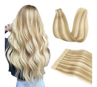 DOORES Extensions Tape in, Biondo Scuro Biondo Chiaro Evidenziato 35cm 14 pollice 50g 20pcs, Biadesivo Extension Capelli Veri Remy Human Hair