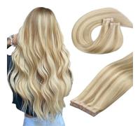 DOORES Extensions Tape in, Biondo Scuro Biondo Chiaro Evidenziato 50cm 20 pollice 100g 40pcs, Biadesivo Extension Capelli Veri Remy Human Hair