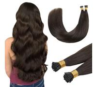 DOORES I Tips Extension Capelli in Capelli Umani Reali, Marrone Scuro Chiaro 35 cm 50g/100s, Extension Capelli Reali I Tip, Extension Capelli Lisci e Setosi