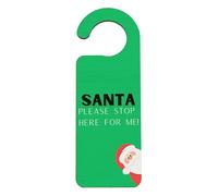 Doorh-ds23-stopforme - Appendiabiti per porta con scritta "Santa Please Stop Here for Me", idea natalizia perfetta per nonni, genitori, fratelli, figli, figli, figlie