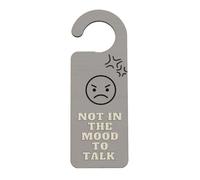 Doorh-ha23-moodtalk - Gancio per maniglia della porta con scritta "Not in the Mood to Talk", idea per casa, coppie, adolescenti, genitori, famiglia, nonni, figlio, figlia, fratelli
