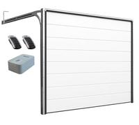 DoorHan Porta sezionale da garage con operatore e trasmettitore manuale | Per l'auto montaggio | Dimensioni selezionabili | 5 Colori (3500 x 2280, RAL 9010 Bianco)