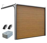 DoorHan Porta sezionale da garage con operatore e trasmettitore manuale | Per l'auto montaggio | Dimensioni selezionabili | 5 Colori (Golden Oak, Larghezza 3000 mm x Altezza 2530 mm)