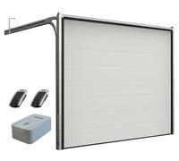 DoorHan Porta sezionale da garage con operatore e trasmettitore manuale | Per l'auto montaggio | Dimensioni selezionabili | 5 Colori (3500 x 2150, RAL 9010 Bianco)