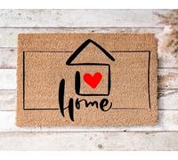 doormad.me Zerbino in cocco naturale a tema Home Sweet Home - Perfetto per interno ed esterno - Divertente, resistente e originale - Base antiscivolo, elegante e di qualità H029 (40x60 cm.)