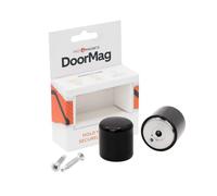 DoorMag - Magnete per porta bifold, chiusura magnetica e fermaporta per porte pieghevoli a due pieghe, supporto magnetico resistente, viti di fissaggio incluse, nero