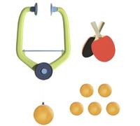 Doorway Table Tennis - Hanging Pong Trainer | Kids Game Set | Adjustable Door Mount, Includes 2 Rackets & 6 Balls, Wood & ABS Build, For Home, Dorm, Office, Indoor Fun & Reflex Training