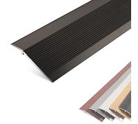 Doorways Reducer Flute Non-Slip Gap Connecting Strips Wood to Tile,4 Inch Wide Floor Transition Strips Uneven, for Carpet Trim/Threshold(Black,Long 110cm/43.3in)