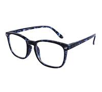 DOOVIC Occhiali da Lettura 1.5 Luce Blu per Uomo/Donna Blu Tartarugati Quadrata Montatura Grande Occhiali da Computer