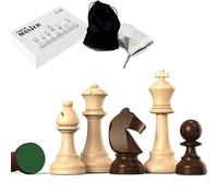 doowroodni Set di scacchi in legno grandi da 9,5 cm, set di scacchi di lusso Staunton in legno con 2 regine extra per gioco da tavolo (solo pezzi di scacchi), sacchetti di velluto inclusi
