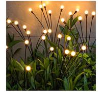 DooYard Luci solari da giardino ondeggianti - Luci lucciole per cortile, luci solari da esterno aggiornate con filo flessibile e base per lampadina pesante, decorazione bianca calda per patio e