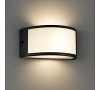 Dopa Applique da Parete Mezzaluna per Esterno IP65 Design Curva Attacco E27 Sostituibile Lampada da Muro Moderna in Alluminio per Giardino Terrazzo Facciata (Nero)