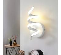 Dopa Applique LED a Spirale 12W Lampada da Parete Moderna da Interno per Comodino e Muro 3 Temperature di Luce 3000K 4000K 6500K Design Decorativo per Soggiorno Camera Corridoio (Bianco)