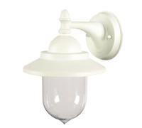 Dopa Dopastore Applique da Parete Attacco Lampadina E27 Design Cupola Lanterna Retrò in Alluminio IP44 Da Esterno (Bianco)